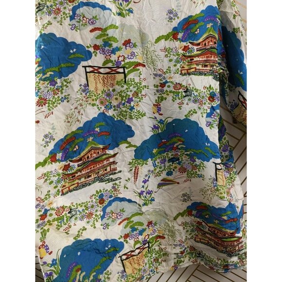 Made In Japan Open Front Kimono Scenery Beautiful Pocket - Picture 11 of 11